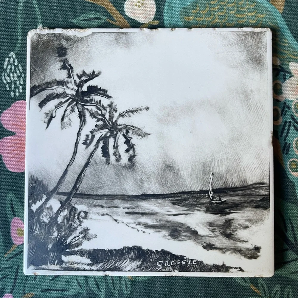 Gladding McBean Beach Scene 6” Tile